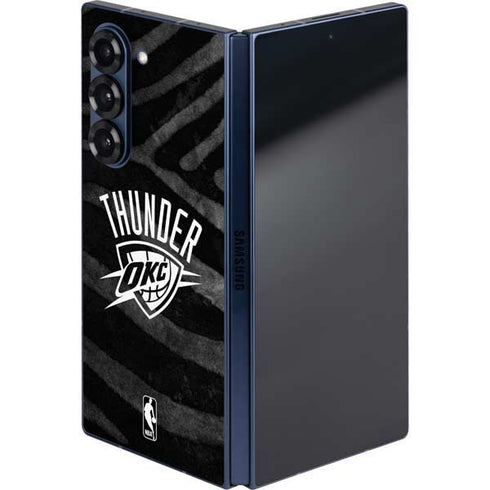 NBA Oklahoma City Thunder Black Animal Print Galaxy Z Fold6 Skin