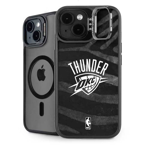 NBA Oklahoma City Thunder Black Animal Print iPhone 14 Plus Kickstand Case