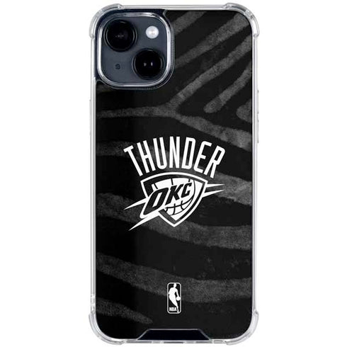 NBA Oklahoma City Thunder Black Animal Print iPhone 15 Clear Case