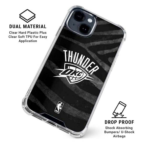 NBA Oklahoma City Thunder Black Animal Print iPhone 15 Clear Case