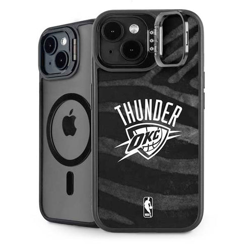 NBA Oklahoma City Thunder Black Animal Print iPhone 15 Kickstand Case