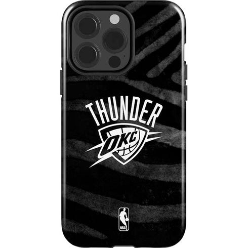 NBA Oklahoma City Thunder Black Animal Print iPhone 15 Pro Impact Case
