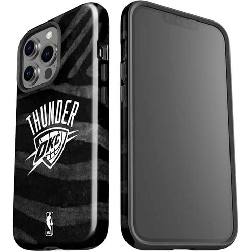 NBA Oklahoma City Thunder Black Animal Print iPhone 15 Pro Impact Case