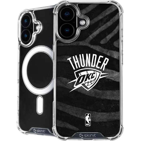 NBA Oklahoma City Thunder Black Animal Print iPhone 16 MagSafe Case