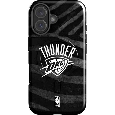 NBA Oklahoma City Thunder Black Animal Print iPhone 16 Plus Magsafe Impact Case