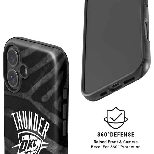 NBA Oklahoma City Thunder Black Animal Print iPhone 16 Plus Magsafe Impact Case