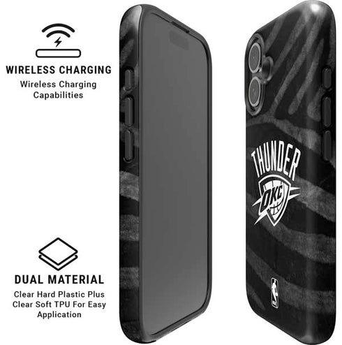 NBA Oklahoma City Thunder Black Animal Print iPhone 16 Plus Magsafe Impact Case