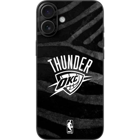 NBA Oklahoma City Thunder Black Animal Print iPhone 16 Plus Skin