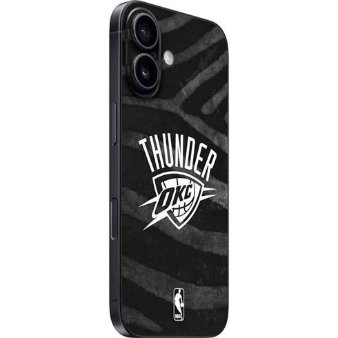 NBA Oklahoma City Thunder Black Animal Print iPhone 16 Plus Skin