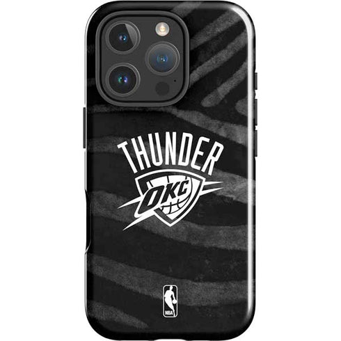 NBA Oklahoma City Thunder Black Animal Print iPhone 16 Pro Impact Case
