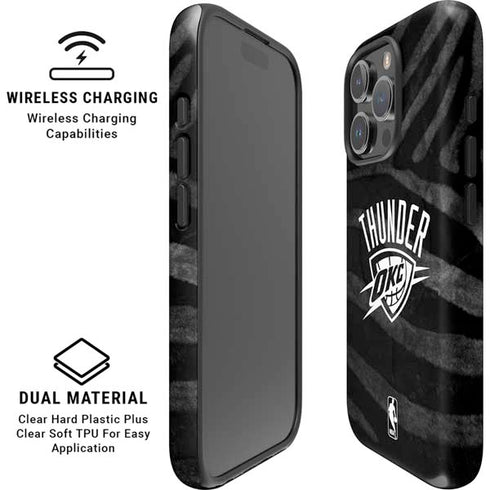 NBA Oklahoma City Thunder Black Animal Print iPhone 16 Pro Magsafe Impact Case