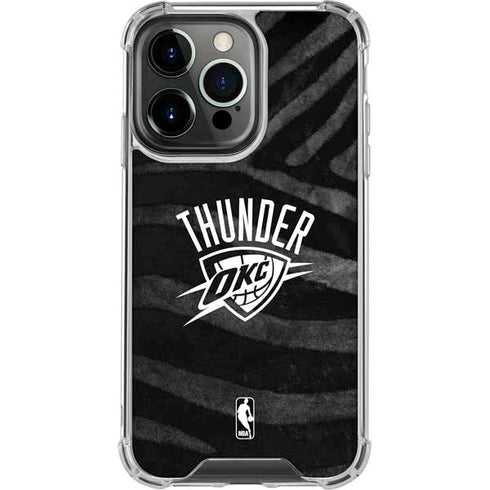 NBA Oklahoma City Thunder Black Animal Print iPhone 16 Pro Max Clear Case