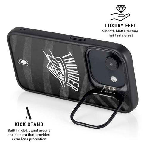 NBA Oklahoma City Thunder Black Animal Print iPhone 16e Kickstand Case