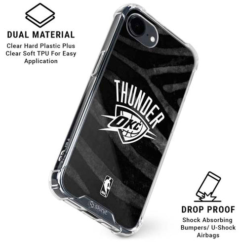 NBA Oklahoma City Thunder Black Animal Print iPhone 16e Clear Case