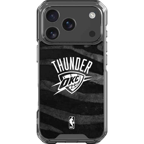NBA Oklahoma City Thunder Black Animal Print iPhone 18 Pro Clear Case