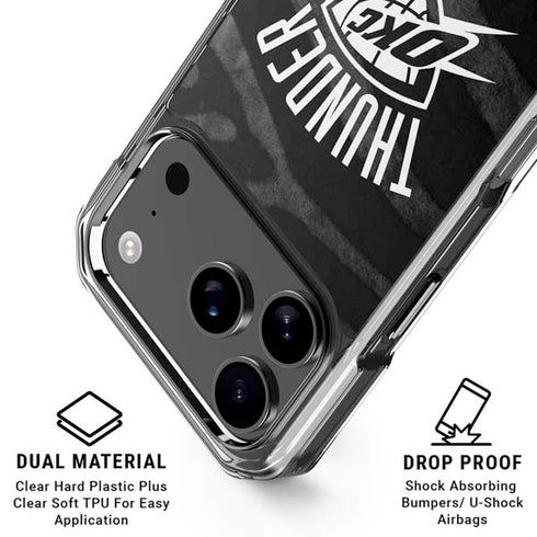 NBA Oklahoma City Thunder Black Animal Print iPhone 18 Pro Clear Case