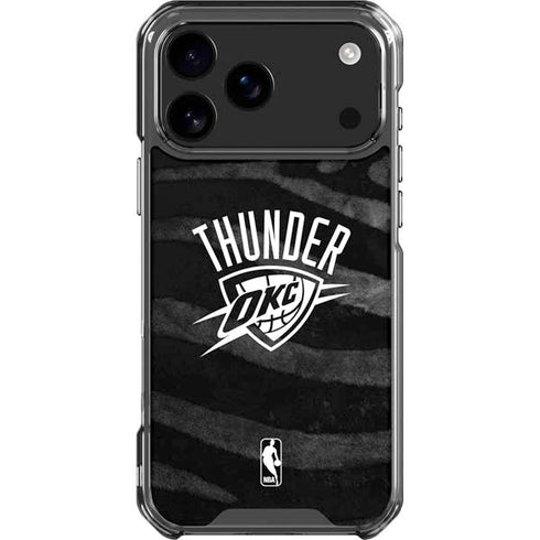 NBA Oklahoma City Thunder Black Animal Print iPhone 18 Pro Max Clear Case