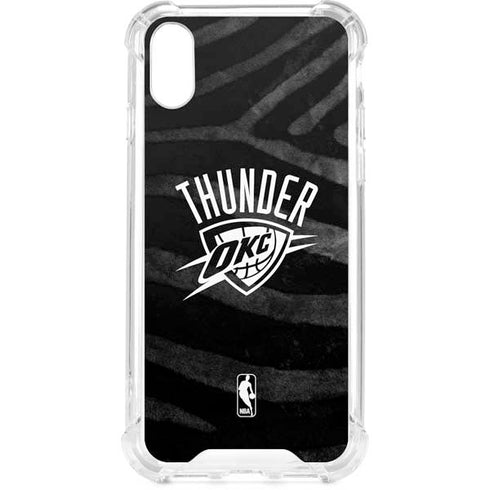 NBA Oklahoma City Thunder Black Animal Print iPhone XS Clear Case