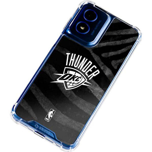 NBA Oklahoma City Thunder Black Animal Print Moto G 5G (2024) Clear Case