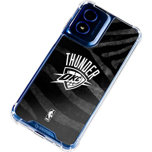 NBA Oklahoma City Thunder Black Animal Print Moto G Play 4G (2024) Clear Case