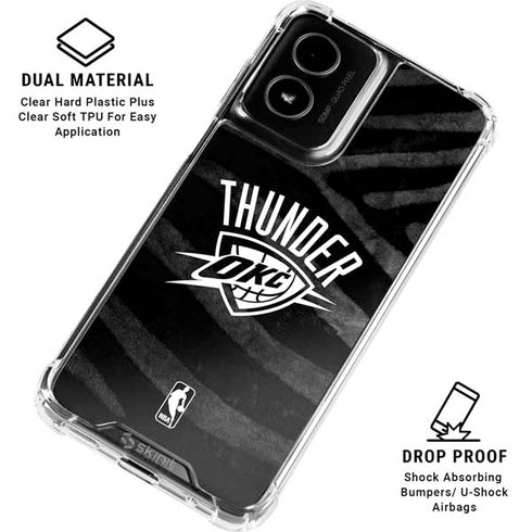 NBA Oklahoma City Thunder Black Animal Print Moto G Power 5G (2024) Clear Case