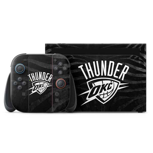 NBA Oklahoma City Thunder Black Animal Print Nintendo Switch 2 (2025) with Joy-Con Skin