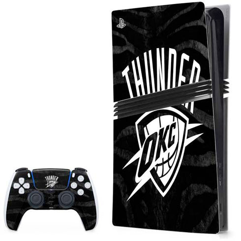 NBA Oklahoma City Thunder Black Animal Print PS5 Pro Bundle Skin