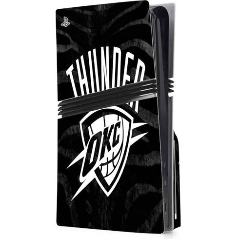 NBA Oklahoma City Thunder Black Animal Print PS5 Pro Disk Console Skin