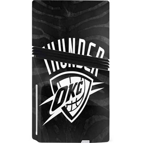 NBA Oklahoma City Thunder Black Animal Print PS5 Pro Disk Console Skin