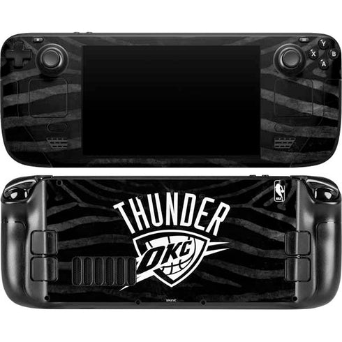 NBA Oklahoma City Thunder Black Animal Print Steam Deck Handheld Gaming Computer OLED Skin