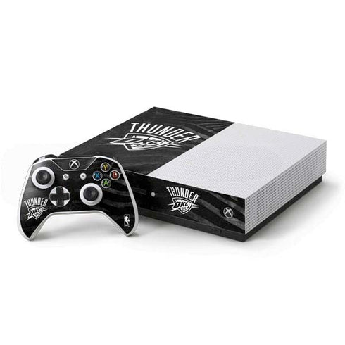 NBA Oklahoma City Thunder Black Animal Print Xbox One S Console and Controller Bundle Skin