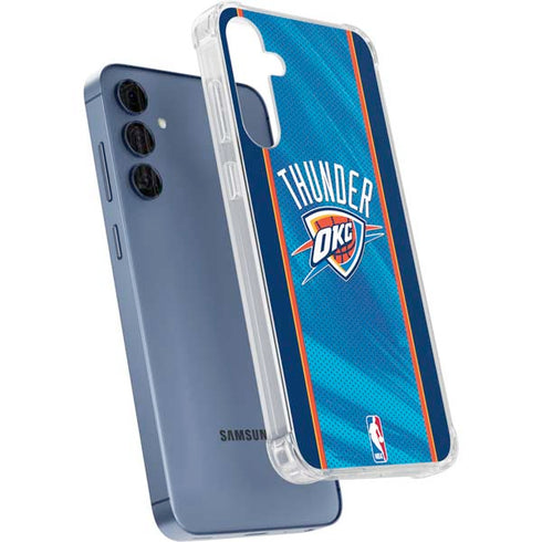 NBA Oklahoma City Thunder Blue Jersey Galaxy A35 5G Clear Case