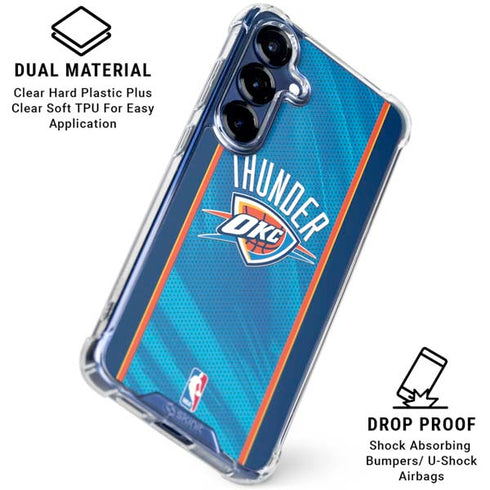 NBA Oklahoma City Thunder Blue Jersey Galaxy S25 Plus Clear Case