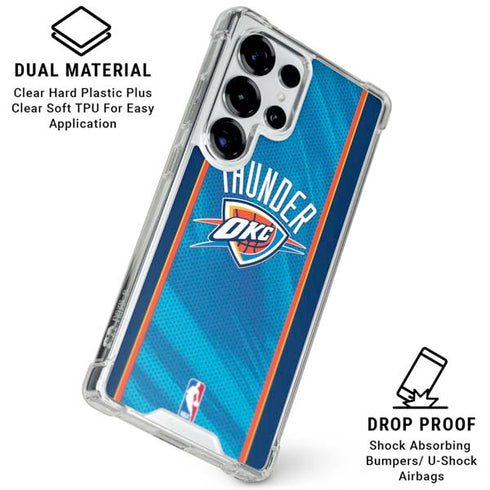 NBA Oklahoma City Thunder Blue Jersey Galaxy S26 Ultra Clear Case