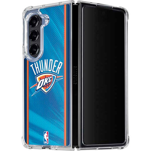 NBA Oklahoma City Thunder Blue Jersey Galaxy Z Fold5 5G Clear Case