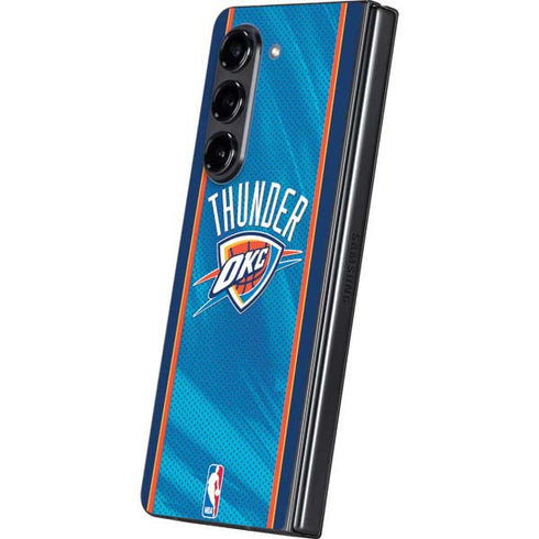 NBA Oklahoma City Thunder Blue Jersey Galaxy Z Fold5 5G Skin