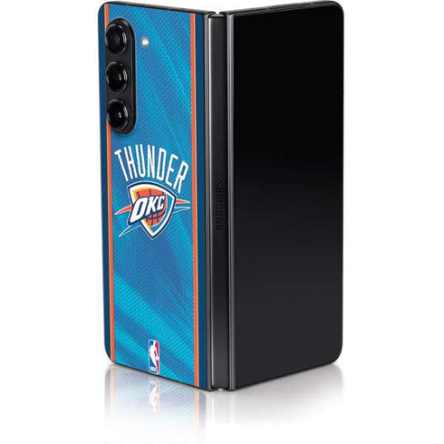 NBA Oklahoma City Thunder Blue Jersey Galaxy Z Fold5 5G Skin