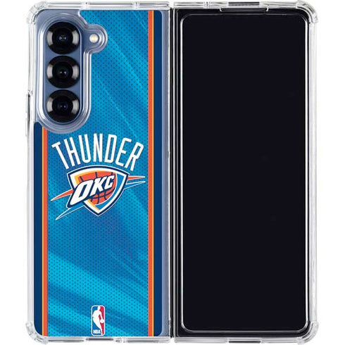 NBA Oklahoma City Thunder Blue Jersey Galaxy Z Fold6 Clear Case