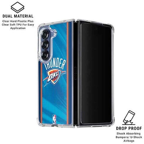 NBA Oklahoma City Thunder Blue Jersey Galaxy Z Fold6 Clear Case