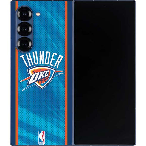 NBA Oklahoma City Thunder Blue Jersey Galaxy Z Fold6 Skin