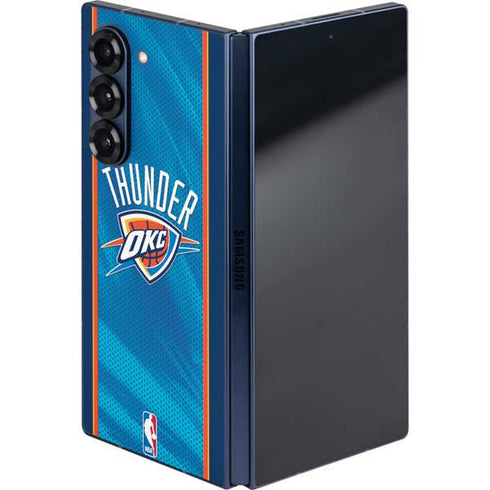 NBA Oklahoma City Thunder Blue Jersey Galaxy Z Fold6 Skin