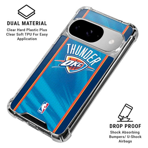 NBA Oklahoma City Thunder Blue Jersey Google Pixel 10 Clear Case