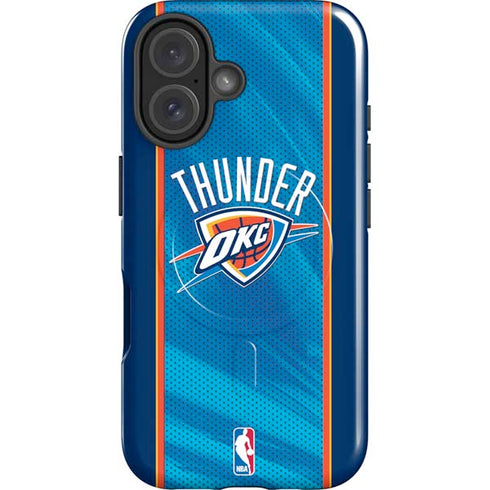 NBA Oklahoma City Thunder Blue Jersey iPhone 16 Plus Magsafe Impact Case