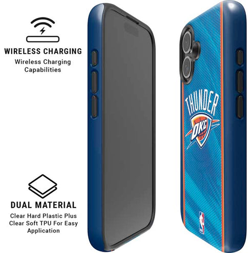 NBA Oklahoma City Thunder Blue Jersey iPhone 16 Plus Magsafe Impact Case