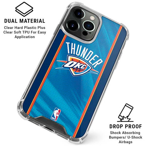 NBA Oklahoma City Thunder Blue Jersey iPhone 16 Pro Max Clear Case