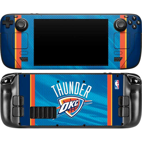 NBA Oklahoma City Thunder Blue Jersey Steam Deck Handheld Gaming Computer OLED Skin