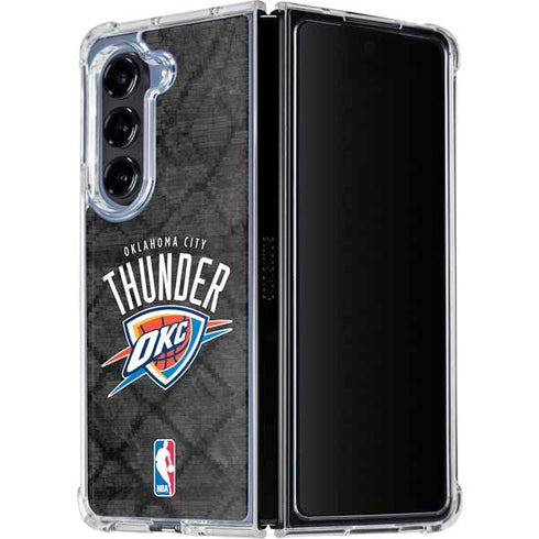 NBA Oklahoma City Thunder Dark Rust Galaxy Z Fold5 5G Clear Case