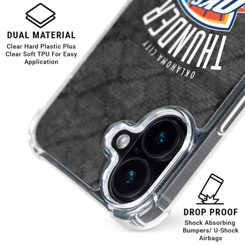 NBA Oklahoma City Thunder Dark Rust iPhone 16 Plus Clear Case