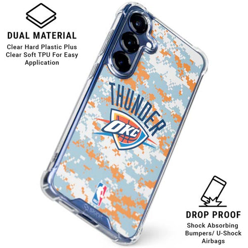 NBA Oklahoma City Thunder Digi Camo Galaxy S25 Clear Case