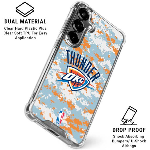 NBA Oklahoma City Thunder Digi Camo Galaxy S26 Clear Case